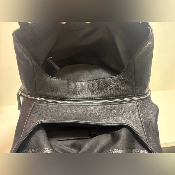 Vince Camuto Black pebble Leather Shoulder hobo bag silver hardware excellent - Picture 5 of 8